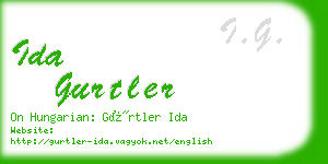 ida gurtler business card